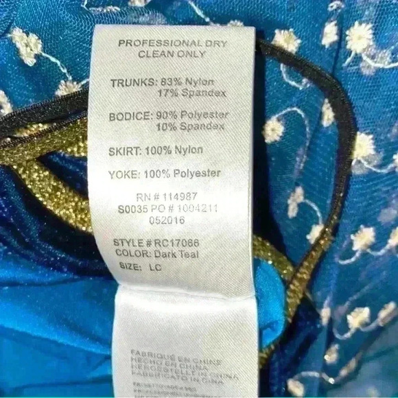 Dance Lyrical Jazz Tap costume Large Child Dark Teal By Revolution - Picture 6 of 6